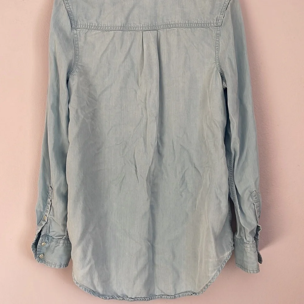 Blue half Button Up - Picture 5 of 7